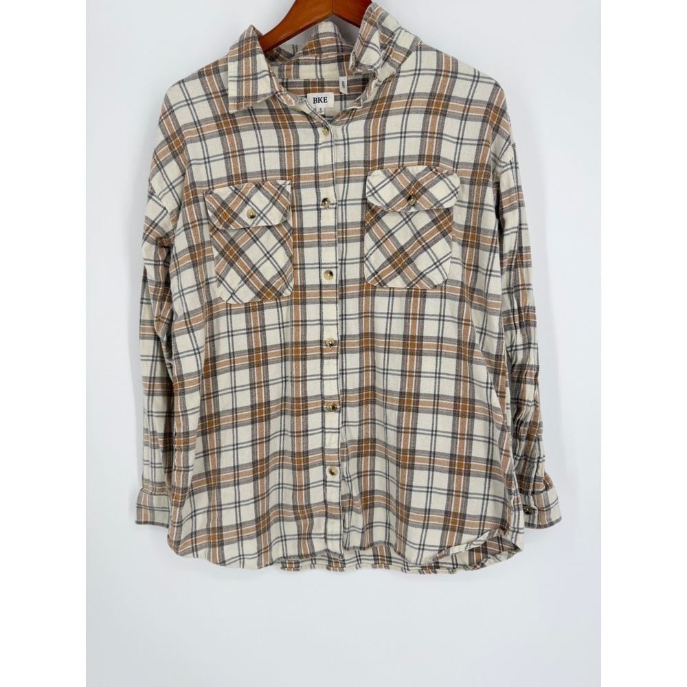 BKE Mens Plaid Flannel Shirt Small Eased‎ Fit Cabin Rustic Casual Western Rustic